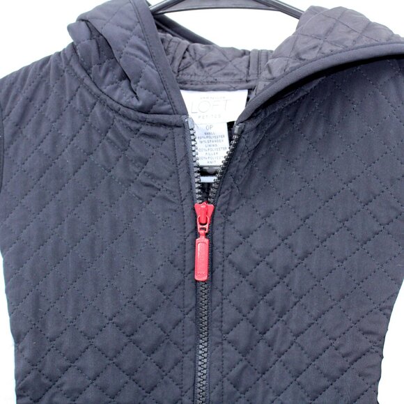 Ann Taylor LOFT Petites Quilted Black And White Hooded Vest - Picture 3 of 10